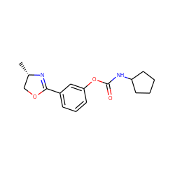 C[C@H]1COC(c2cccc(OC(=O)NC3CCCC3)c2)=N1 ZINC000045291194