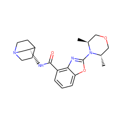 C[C@H]1COC[C@H](C)N1c1nc2c(C(=O)N[C@@H]3CN4CCC3CC4)cccc2o1 ZINC000064539326