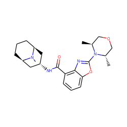 C[C@H]1COC[C@H](C)N1c1nc2c(C(=O)N[C@H]3C[C@@H]4CCC[C@H](C3)N4C)cccc2o1 ZINC000103266256