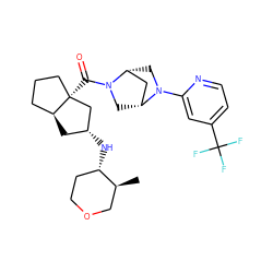 C[C@H]1COCC[C@@H]1N[C@@H]1C[C@H]2CCC[C@@]2(C(=O)N2C[C@@H]3C[C@H]2CN3c2cc(C(F)(F)F)ccn2)C1 ZINC000150106990