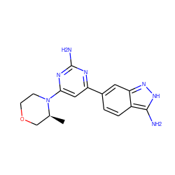 C[C@H]1COCCN1c1cc(-c2ccc3c(N)[nH]nc3c2)nc(N)n1 ZINC000071318425