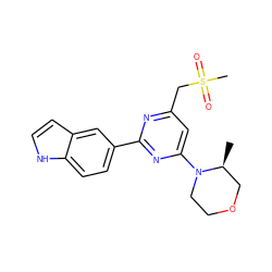 C[C@H]1COCCN1c1cc(CS(C)(=O)=O)nc(-c2ccc3[nH]ccc3c2)n1 ZINC000084757911