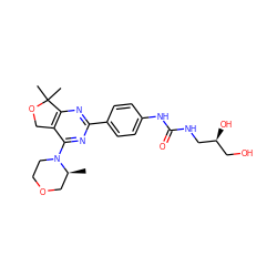 C[C@H]1COCCN1c1nc(-c2ccc(NC(=O)NC[C@@H](O)CO)cc2)nc2c1COC2(C)C ZINC000071317476