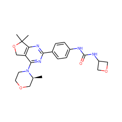 C[C@H]1COCCN1c1nc(-c2ccc(NC(=O)NC3COC3)cc2)nc2c1COC2(C)C ZINC000071330167