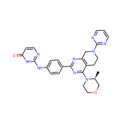 C[C@H]1COCCN1c1nc(-c2ccc(Nc3nccc(=O)[nH]3)cc2)nc2c1CCN(c1ncccn1)C2 ZINC000095586129