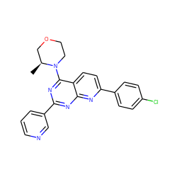 C[C@H]1COCCN1c1nc(-c2cccnc2)nc2nc(-c3ccc(Cl)cc3)ccc12 ZINC000169007453