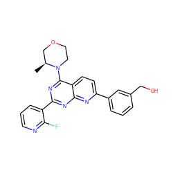 C[C@H]1COCCN1c1nc(-c2cccnc2F)nc2nc(-c3cccc(CO)c3)ccc12 ZINC000139451355