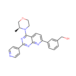 C[C@H]1COCCN1c1nc(-c2ccncc2)nc2nc(-c3cccc(CO)c3)ccc12 ZINC000169034236