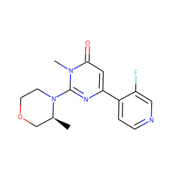 C[C@H]1COCCN1c1nc(-c2ccncc2F)cc(=O)n1C ZINC000114419757