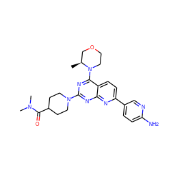 C[C@H]1COCCN1c1nc(N2CCC(C(=O)N(C)C)CC2)nc2nc(-c3ccc(N)nc3)ccc12 ZINC000138971118