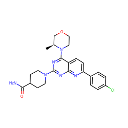 C[C@H]1COCCN1c1nc(N2CCC(C(N)=O)CC2)nc2nc(-c3ccc(Cl)cc3)ccc12 ZINC000138971007