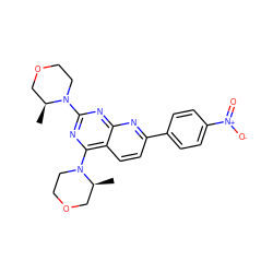 C[C@H]1COCCN1c1nc(N2CCOC[C@@H]2C)c2ccc(-c3ccc([N+](=O)[O-])cc3)nc2n1 ZINC000139424670