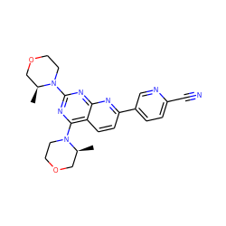 C[C@H]1COCCN1c1nc(N2CCOC[C@@H]2C)c2ccc(-c3ccc(C#N)nc3)nc2n1 ZINC000113719838