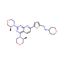 C[C@H]1COCCN1c1nc(N2CCOC[C@@H]2C)c2ccc(-c3ccc(CNC4CCOCC4)o3)nc2n1 ZINC000139409753