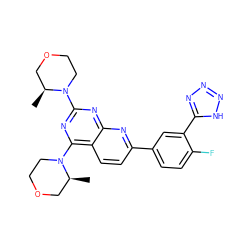 C[C@H]1COCCN1c1nc(N2CCOC[C@@H]2C)c2ccc(-c3ccc(F)c(-c4nnn[nH]4)c3)nc2n1 ZINC000143355132