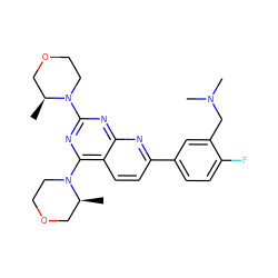 C[C@H]1COCCN1c1nc(N2CCOC[C@@H]2C)c2ccc(-c3ccc(F)c(CN(C)C)c3)nc2n1 ZINC000141979045