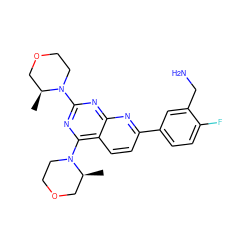 C[C@H]1COCCN1c1nc(N2CCOC[C@@H]2C)c2ccc(-c3ccc(F)c(CN)c3)nc2n1 ZINC000113726891