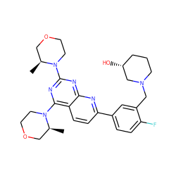 C[C@H]1COCCN1c1nc(N2CCOC[C@@H]2C)c2ccc(-c3ccc(F)c(CN4CCC[C@@H](O)C4)c3)nc2n1 ZINC000139522455