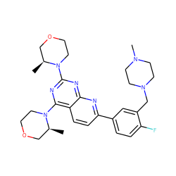 C[C@H]1COCCN1c1nc(N2CCOC[C@@H]2C)c2ccc(-c3ccc(F)c(CN4CCN(C)CC4)c3)nc2n1 ZINC000139699975