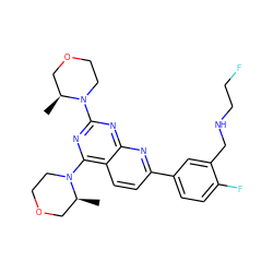 C[C@H]1COCCN1c1nc(N2CCOC[C@@H]2C)c2ccc(-c3ccc(F)c(CNCCF)c3)nc2n1 ZINC000139448903