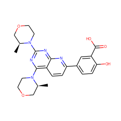 C[C@H]1COCCN1c1nc(N2CCOC[C@@H]2C)c2ccc(-c3ccc(O)c(C(=O)O)c3)nc2n1 ZINC000139408330