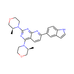 C[C@H]1COCCN1c1nc(N2CCOC[C@@H]2C)c2ccc(-c3ccc4[nH]ccc4c3)nc2n1 ZINC000143387492