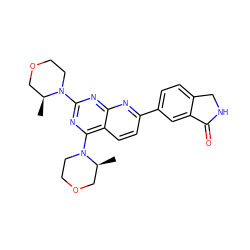 C[C@H]1COCCN1c1nc(N2CCOC[C@@H]2C)c2ccc(-c3ccc4c(c3)C(=O)NC4)nc2n1 ZINC000059258968