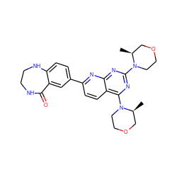 C[C@H]1COCCN1c1nc(N2CCOC[C@@H]2C)c2ccc(-c3ccc4c(c3)C(=O)NCCN4)nc2n1 ZINC000113729704