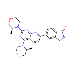 C[C@H]1COCCN1c1nc(N2CCOC[C@@H]2C)c2ccc(-c3ccc4c(c3)CNC4=O)nc2n1 ZINC000144998716