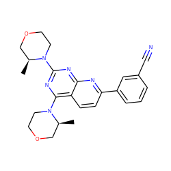 C[C@H]1COCCN1c1nc(N2CCOC[C@@H]2C)c2ccc(-c3cccc(C#N)c3)nc2n1 ZINC000139676795