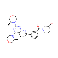 C[C@H]1COCCN1c1nc(N2CCOC[C@@H]2C)c2ccc(-c3cccc(C(=O)N4CCC[C@@H](O)C4)c3)nc2n1 ZINC000143274788