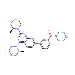 C[C@H]1COCCN1c1nc(N2CCOC[C@@H]2C)c2ccc(-c3cccc(C(=O)N4CCNCC4)c3)nc2n1 ZINC000144834348