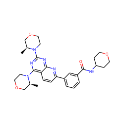 C[C@H]1COCCN1c1nc(N2CCOC[C@@H]2C)c2ccc(-c3cccc(C(=O)NC4CCOCC4)c3)nc2n1 ZINC000139593824