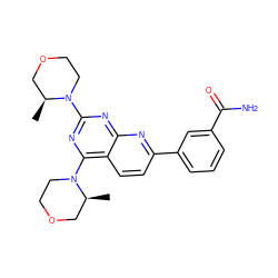 C[C@H]1COCCN1c1nc(N2CCOC[C@@H]2C)c2ccc(-c3cccc(C(N)=O)c3)nc2n1 ZINC000139391626