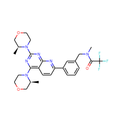 C[C@H]1COCCN1c1nc(N2CCOC[C@@H]2C)c2ccc(-c3cccc(CN(C)C(=O)C(F)(F)F)c3)nc2n1 ZINC000144818701