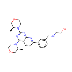 C[C@H]1COCCN1c1nc(N2CCOC[C@@H]2C)c2ccc(-c3cccc(CNCCO)c3)nc2n1 ZINC000139591208