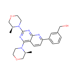 C[C@H]1COCCN1c1nc(N2CCOC[C@@H]2C)c2ccc(-c3cccc(CO)c3)nc2n1 ZINC000139649565