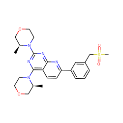 C[C@H]1COCCN1c1nc(N2CCOC[C@@H]2C)c2ccc(-c3cccc(CS(C)(=O)=O)c3)nc2n1 ZINC000169054051