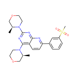 C[C@H]1COCCN1c1nc(N2CCOC[C@@H]2C)c2ccc(-c3cccc(S(C)(=O)=O)c3)nc2n1 ZINC000139665046