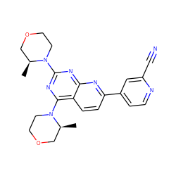 C[C@H]1COCCN1c1nc(N2CCOC[C@@H]2C)c2ccc(-c3ccnc(C#N)c3)nc2n1 ZINC000139632291