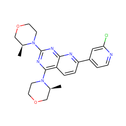 C[C@H]1COCCN1c1nc(N2CCOC[C@@H]2C)c2ccc(-c3ccnc(Cl)c3)nc2n1 ZINC000139437373