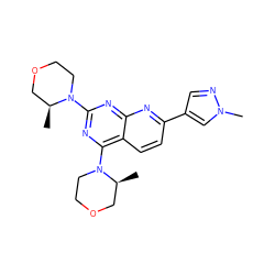 C[C@H]1COCCN1c1nc(N2CCOC[C@@H]2C)c2ccc(-c3cnn(C)c3)nc2n1 ZINC000139489818