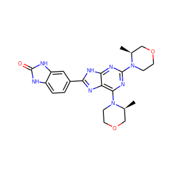 C[C@H]1COCCN1c1nc(N2CCOC[C@@H]2C)c2nc(-c3ccc4[nH]c(=O)[nH]c4c3)[nH]c2n1 ZINC000143978532