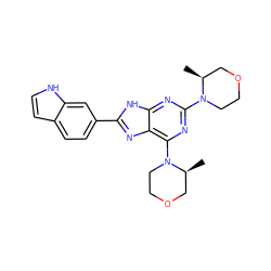 C[C@H]1COCCN1c1nc(N2CCOC[C@@H]2C)c2nc(-c3ccc4cc[nH]c4c3)[nH]c2n1 ZINC000143923754