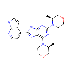 C[C@H]1COCCN1c1nc(N2CCOC[C@@H]2C)c2nc(-c3ccnc4[nH]ccc34)[nH]c2n1 ZINC000143971262