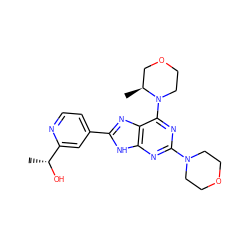 C[C@H]1COCCN1c1nc(N2CCOCC2)nc2[nH]c(-c3ccnc([C@@H](C)O)c3)nc12 ZINC000146289775