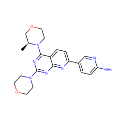 C[C@H]1COCCN1c1nc(N2CCOCC2)nc2nc(-c3ccc(N)nc3)ccc12 ZINC000145283585