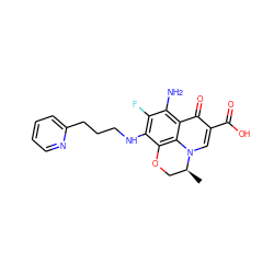 C[C@H]1COc2c(NCCCc3ccccn3)c(F)c(N)c3c(=O)c(C(=O)O)cn1c23 ZINC000073219598