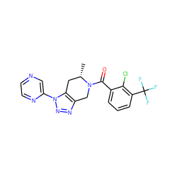 C[C@H]1Cc2c(nnn2-c2cnccn2)CN1C(=O)c1cccc(C(F)(F)F)c1Cl ZINC000218486745