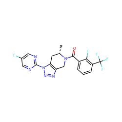 C[C@H]1Cc2c(nnn2-c2ncc(F)cn2)CN1C(=O)c1cccc(C(F)(F)F)c1F ZINC000218487190